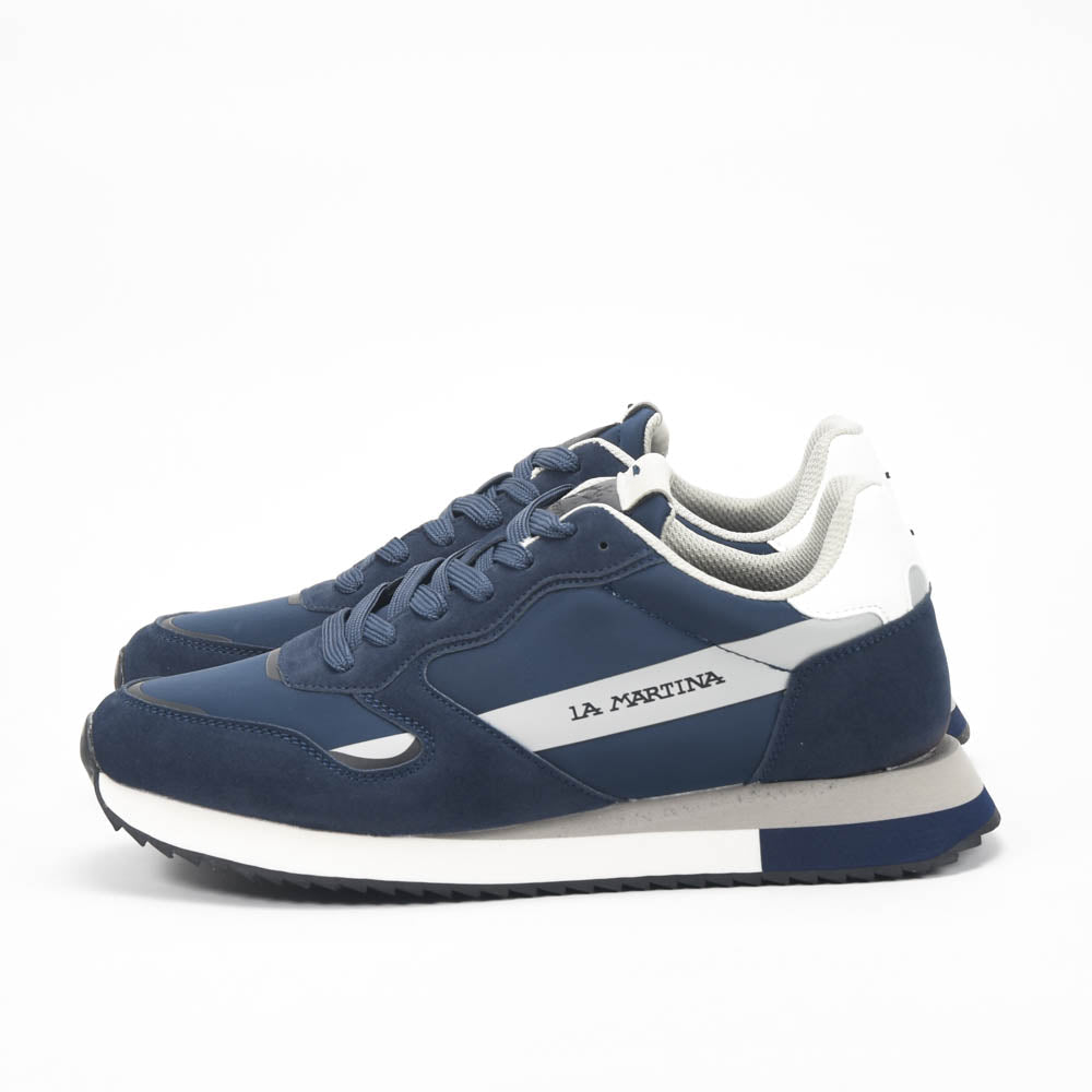 La Martina — Baskets cuir bleu marine