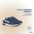 La Martina — Baskets cuir bleu marine