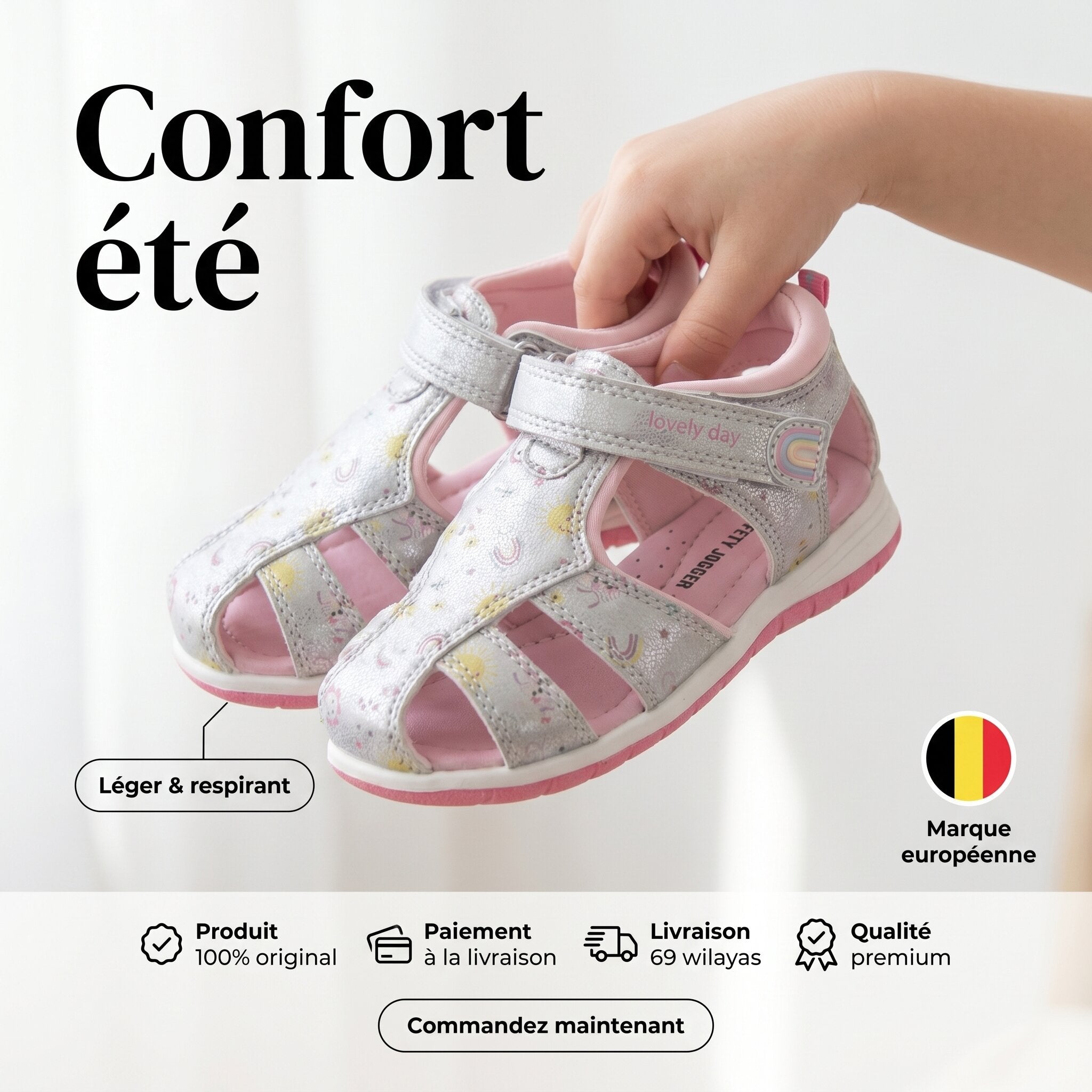Safety Jogger Sandales Anatomiques Argent Enfant 607701-SIL-PNK