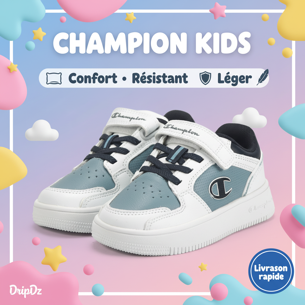 Champion — Baskets enfant blanches tendance