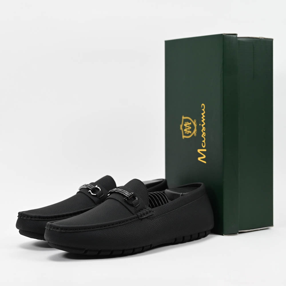 Massimo Mocassins Driving Loafers 222-10A-BLACK