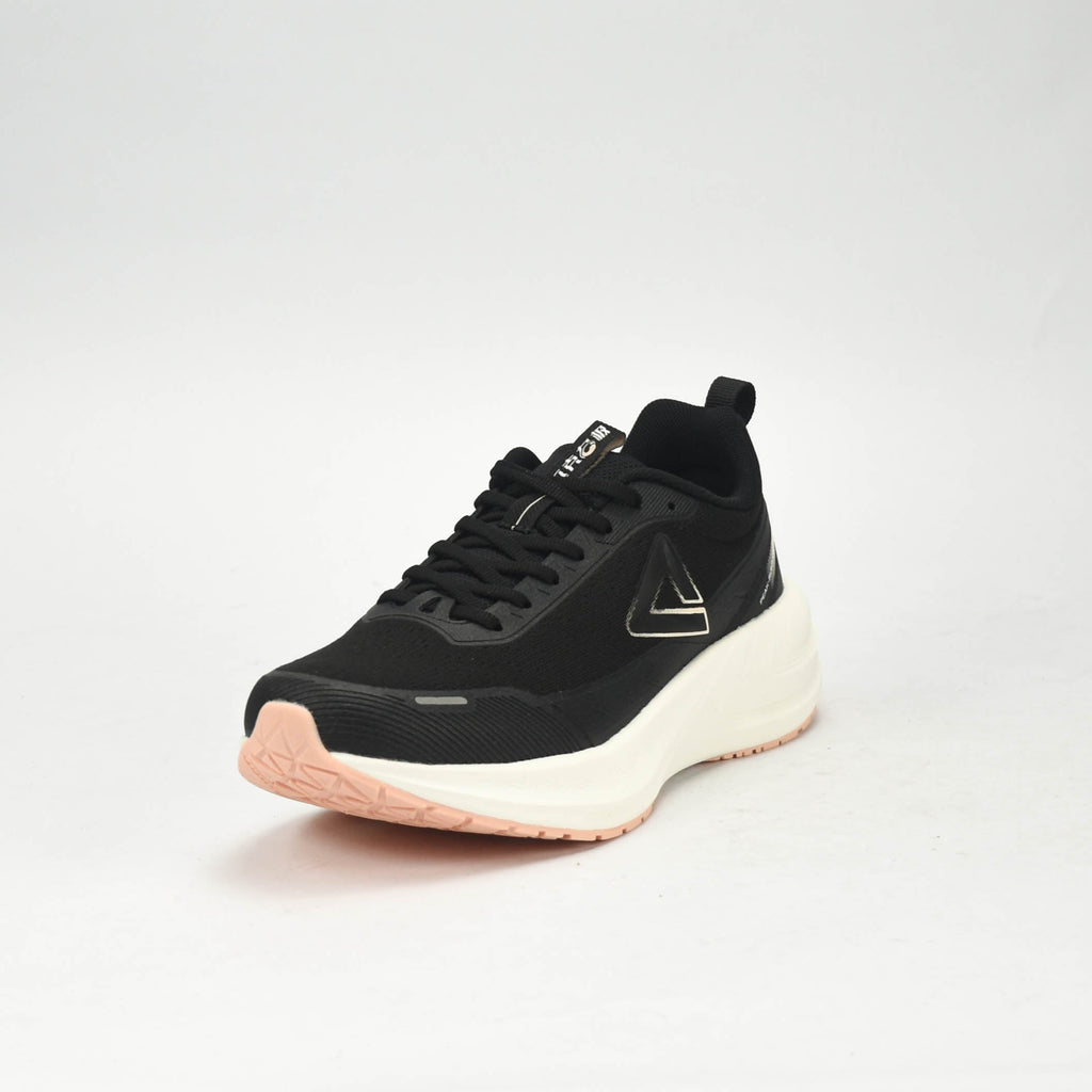 PEAK CUSHION RUNNING SHOES-BLACK/WHITE EXT54388H-Z495