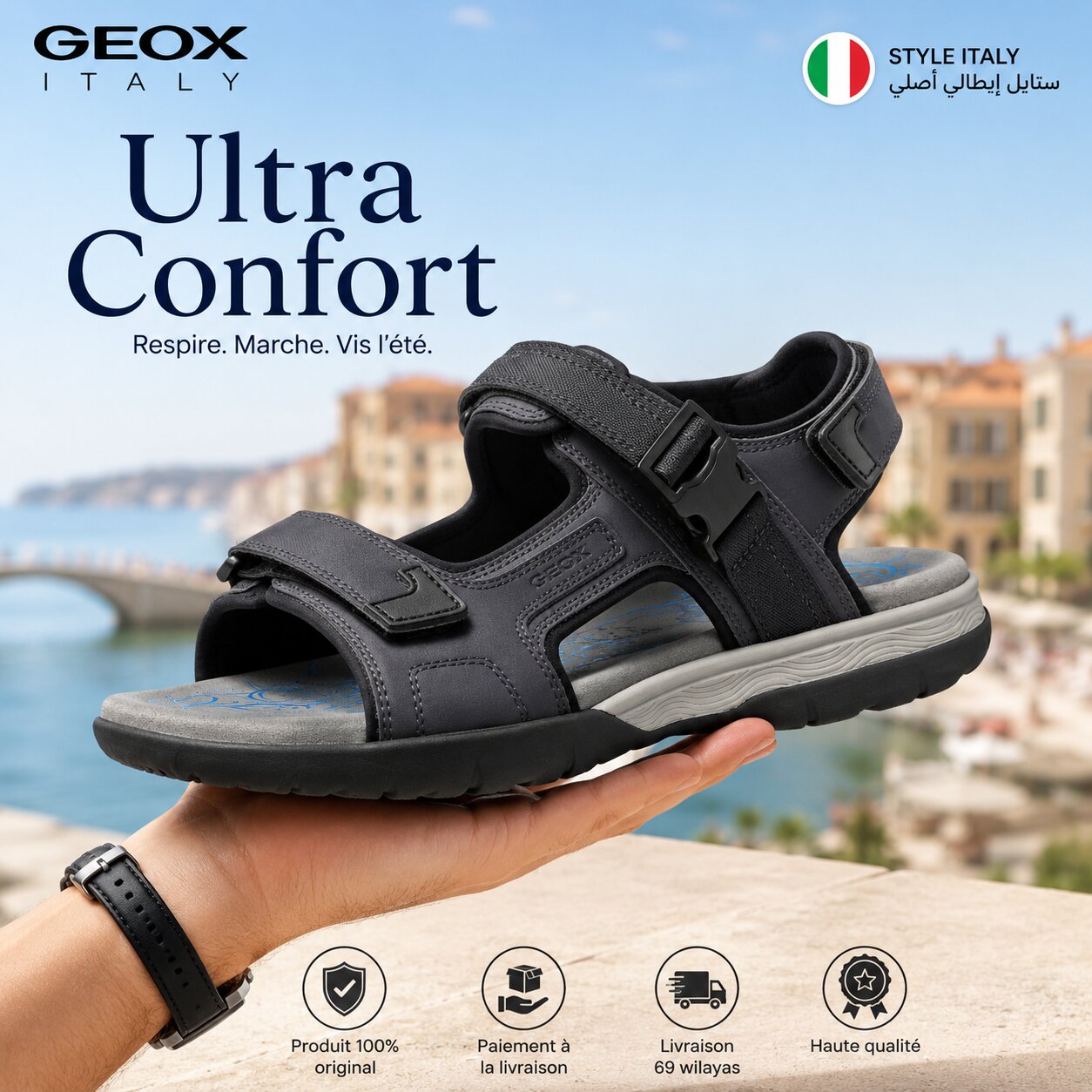 Geox Spherica  Sandales Homme U55ELB000EK-C4367