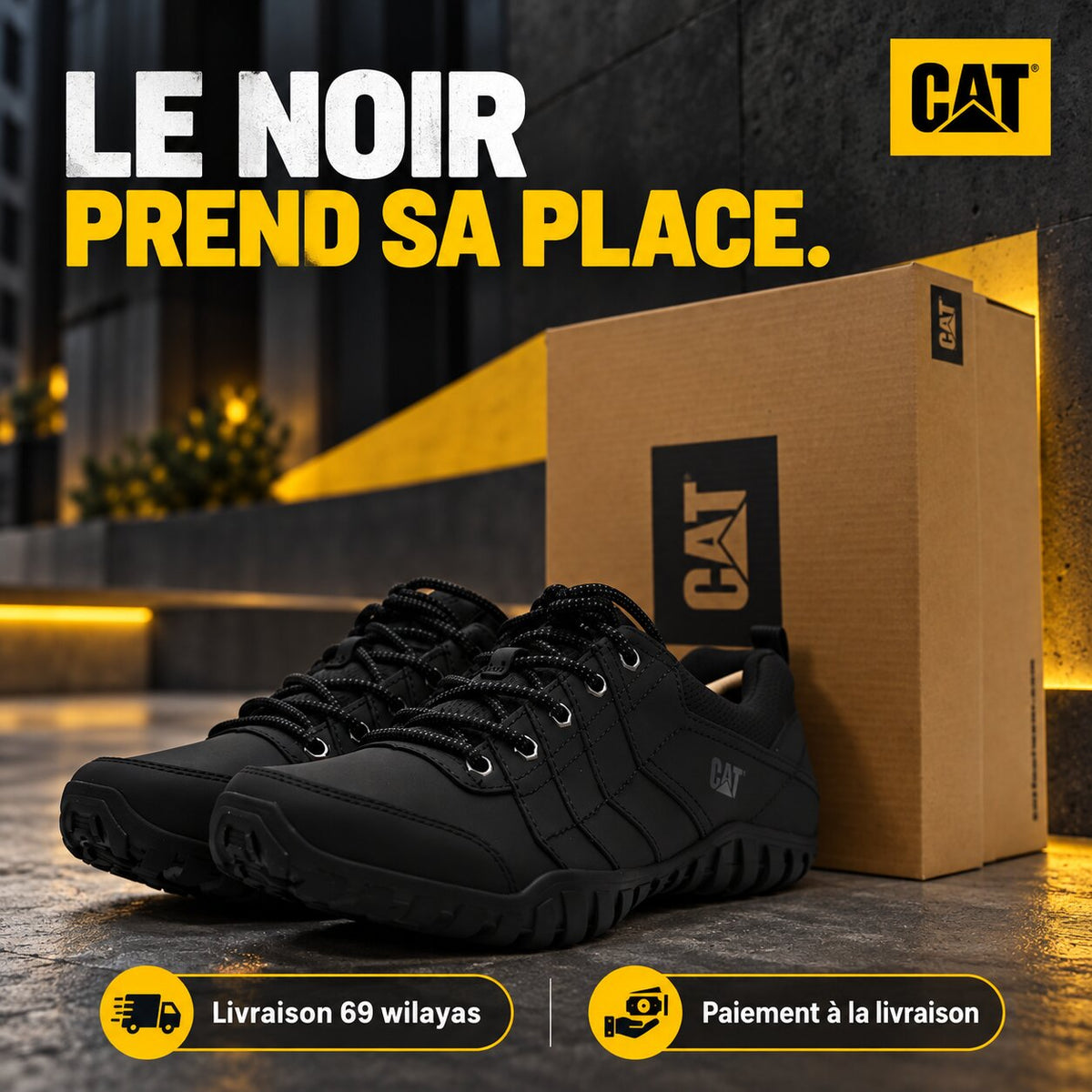 Baskets CAT Instruct Noir Homme P722309
