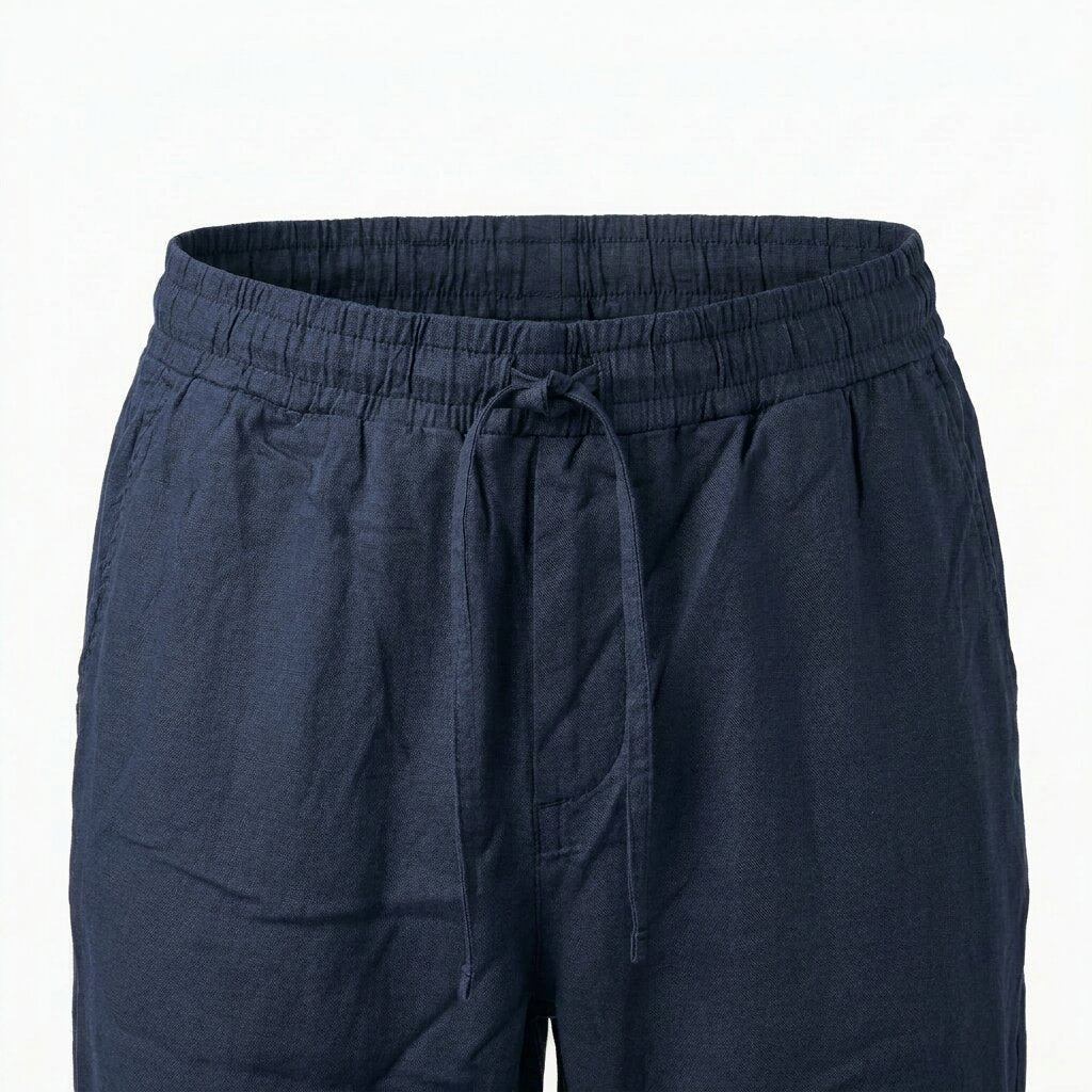 Départ — Pantalon en lin bleu marine pour homme