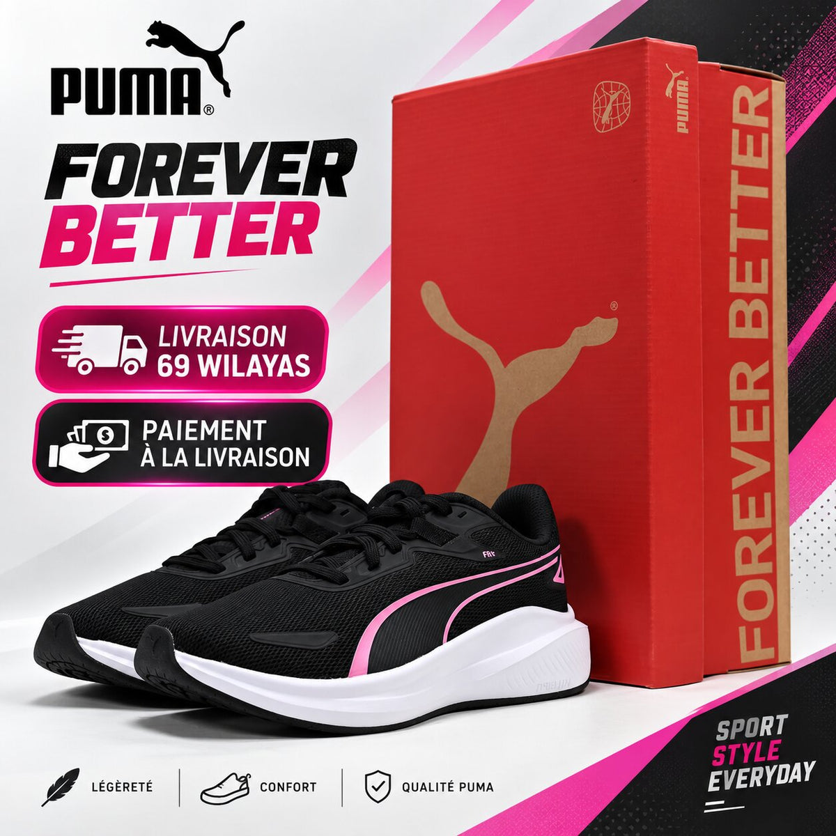 PUMA Skyrocket Lite — baskets running femme noir
