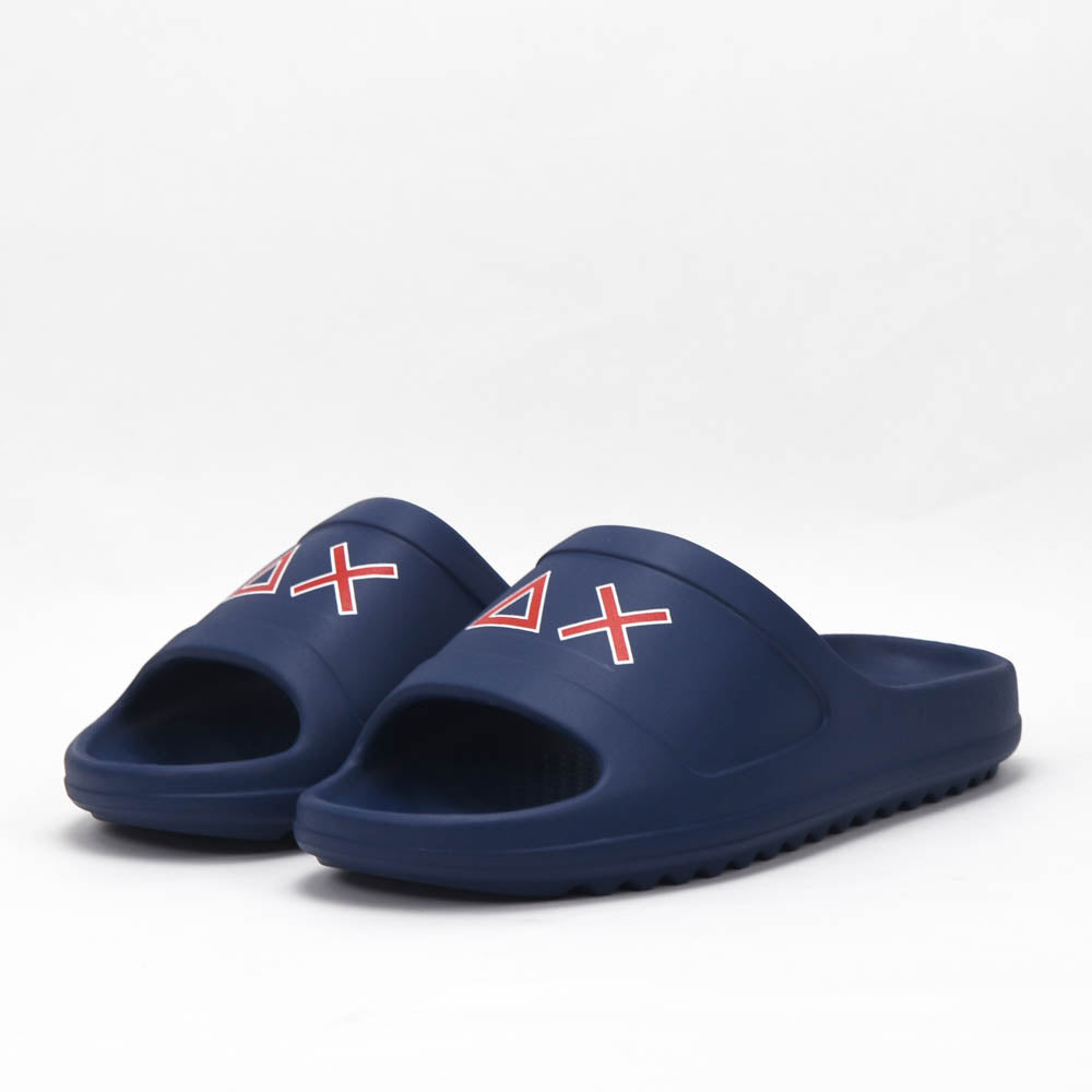 Sun68 — Claquettes bleu marine rouge