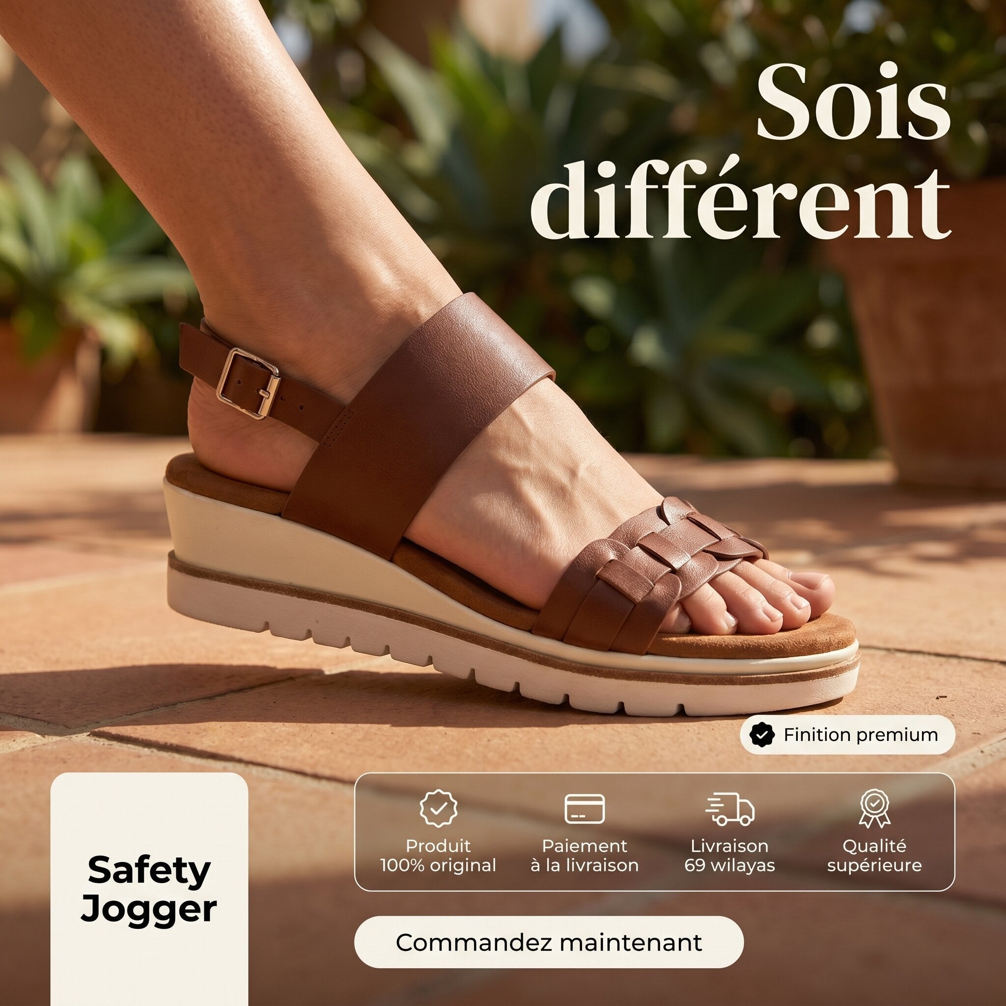 Safety Jogger — Sandales femme naturel clair