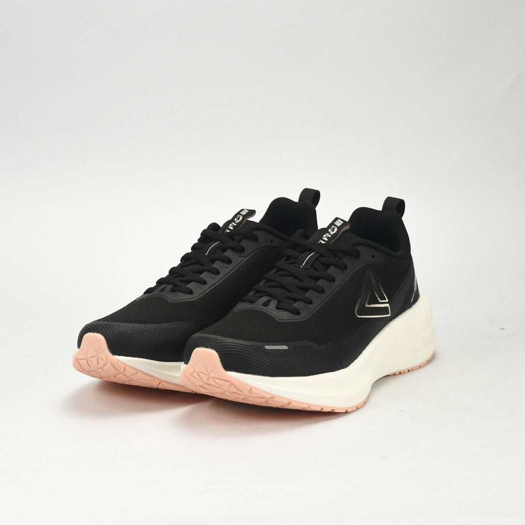 PEAK CUSHION RUNNING SHOES-BLACK/WHITE EXT54388H-Z495