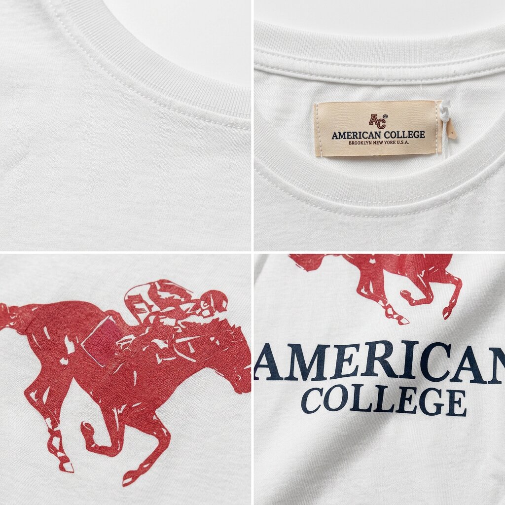 American College t-shirt pour Homme TS260103-WHITE-RED