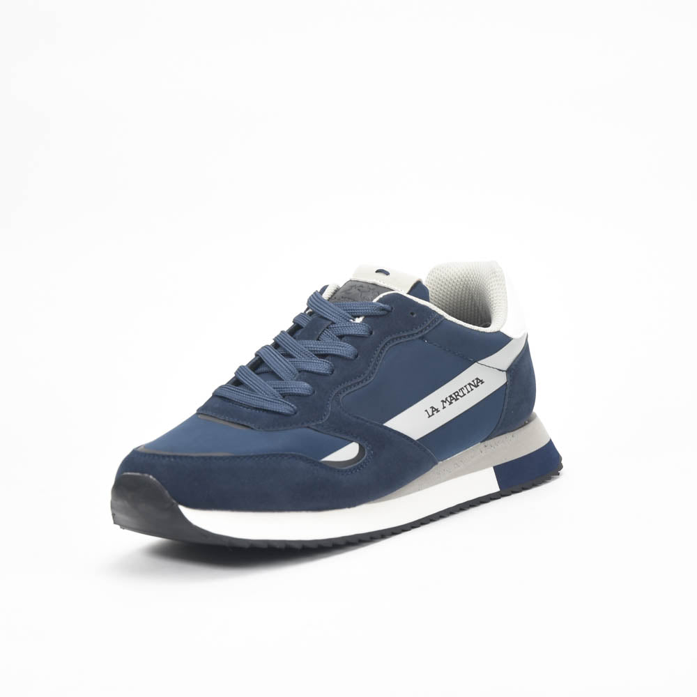 La Martina — Baskets cuir bleu marine