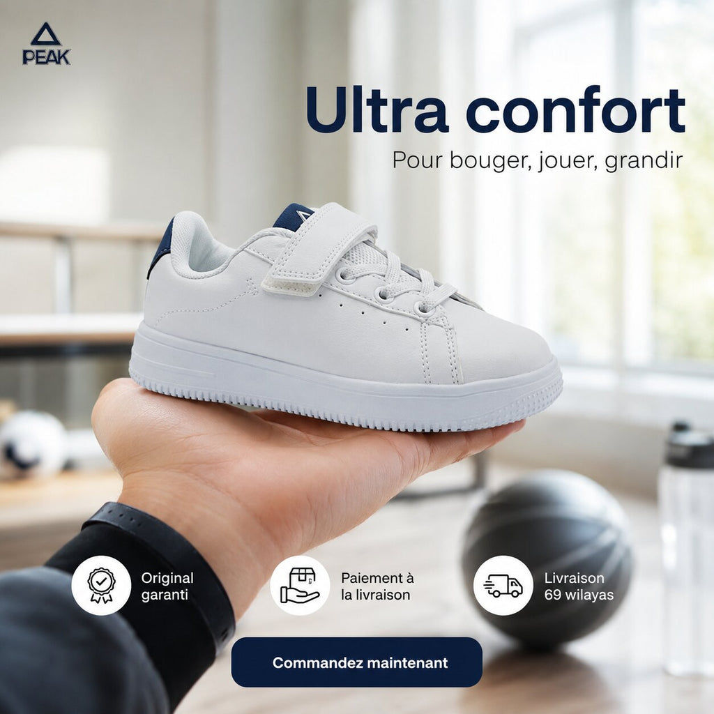 Peak Kids Casual Shoes White Navy EK3902B-1030