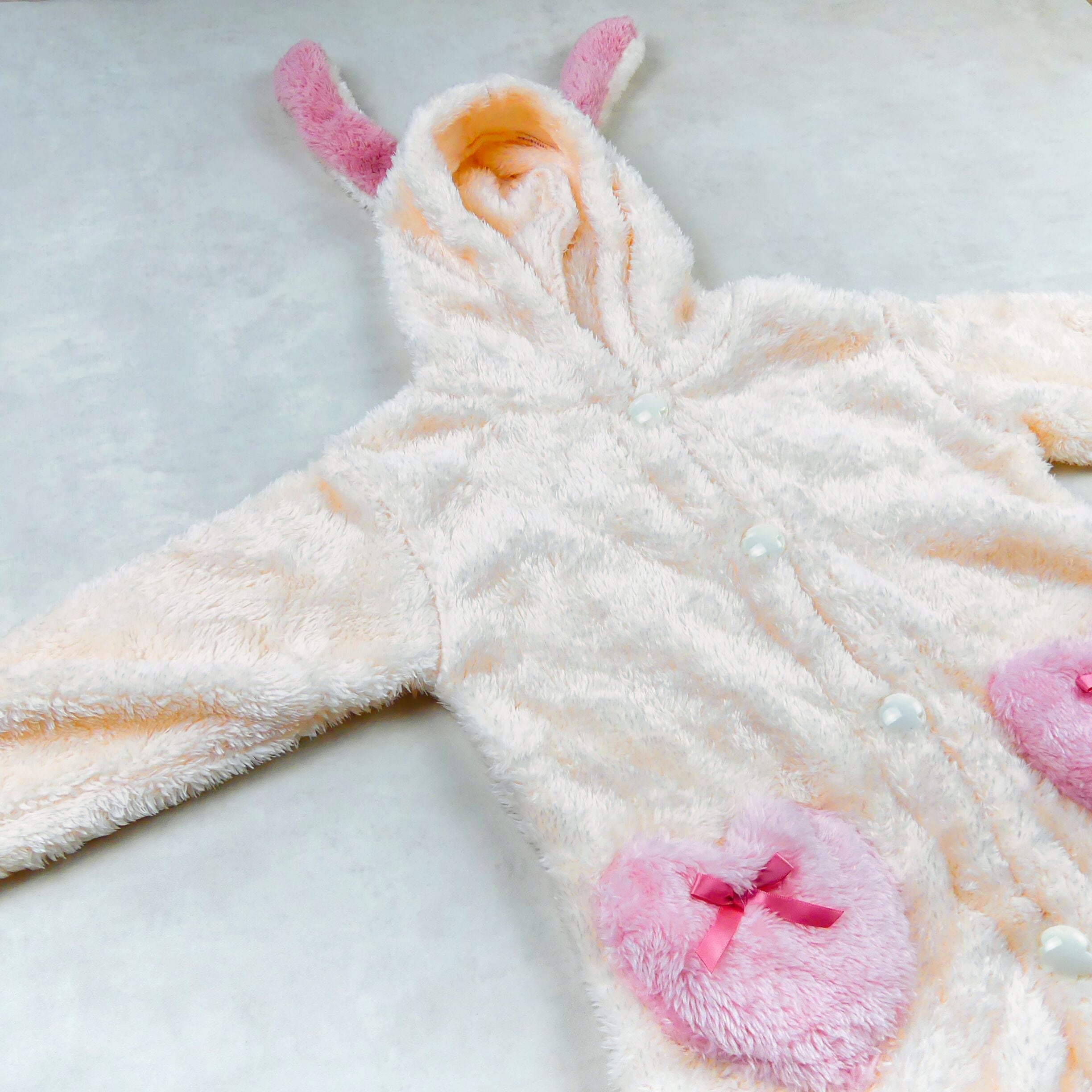 robe de chambre fourrure rose -lapin-