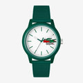 Montre Lacoste.12.12 Holiday à 3 aiguilles - Modèle blanc avec bracelet vert en silicone