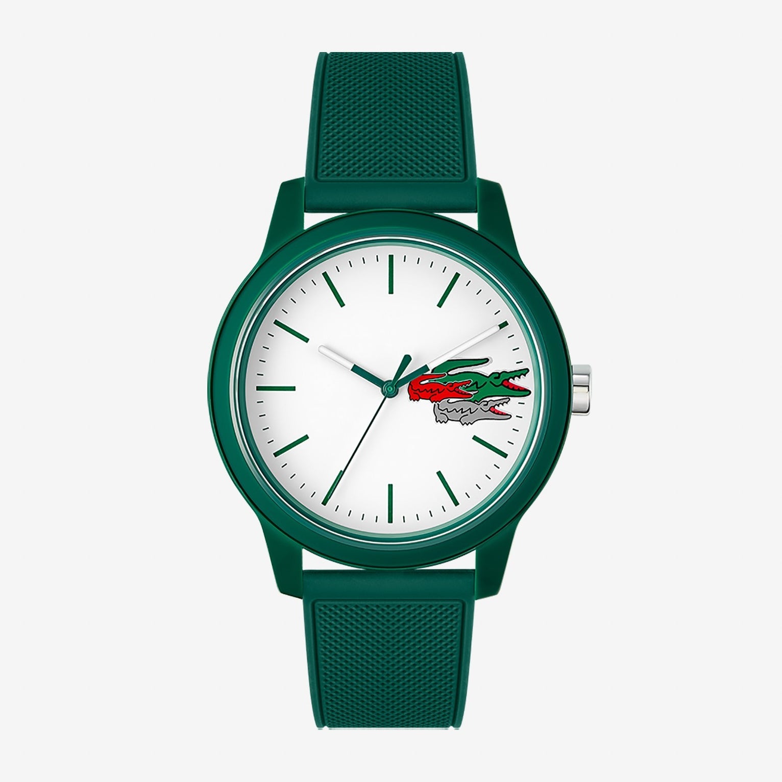 Montre Lacoste.12.12 Holiday à 3 aiguilles - Modèle blanc avec bracelet vert en silicone \ 2011135