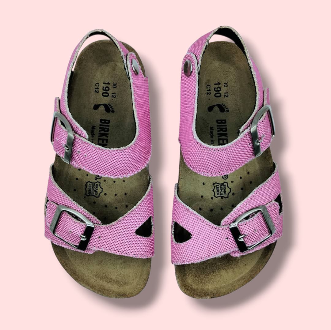 Rio — Sandales en denim rose pour enfant