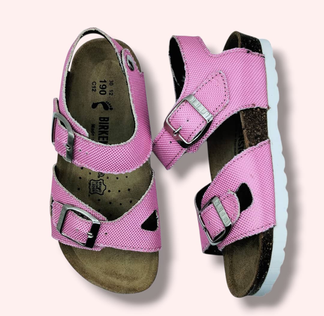 Rio — Sandales en denim rose pour enfant