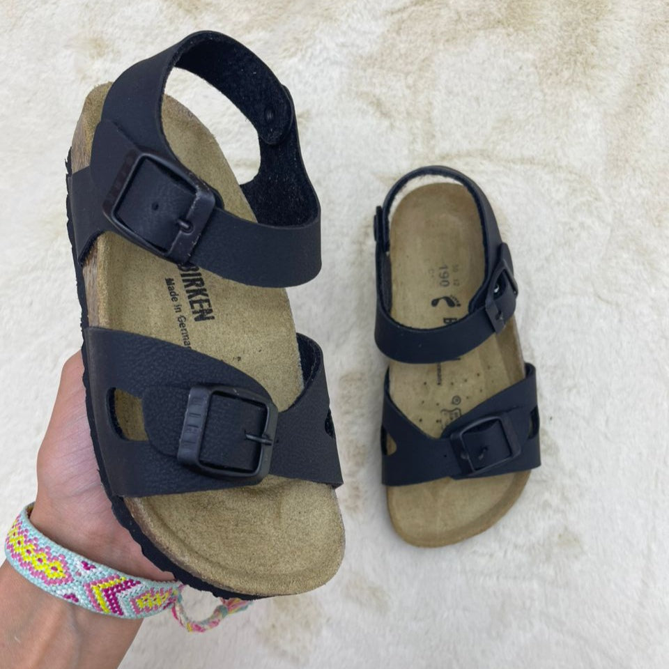 Rio — Sandales en nubuck noir pour enfant