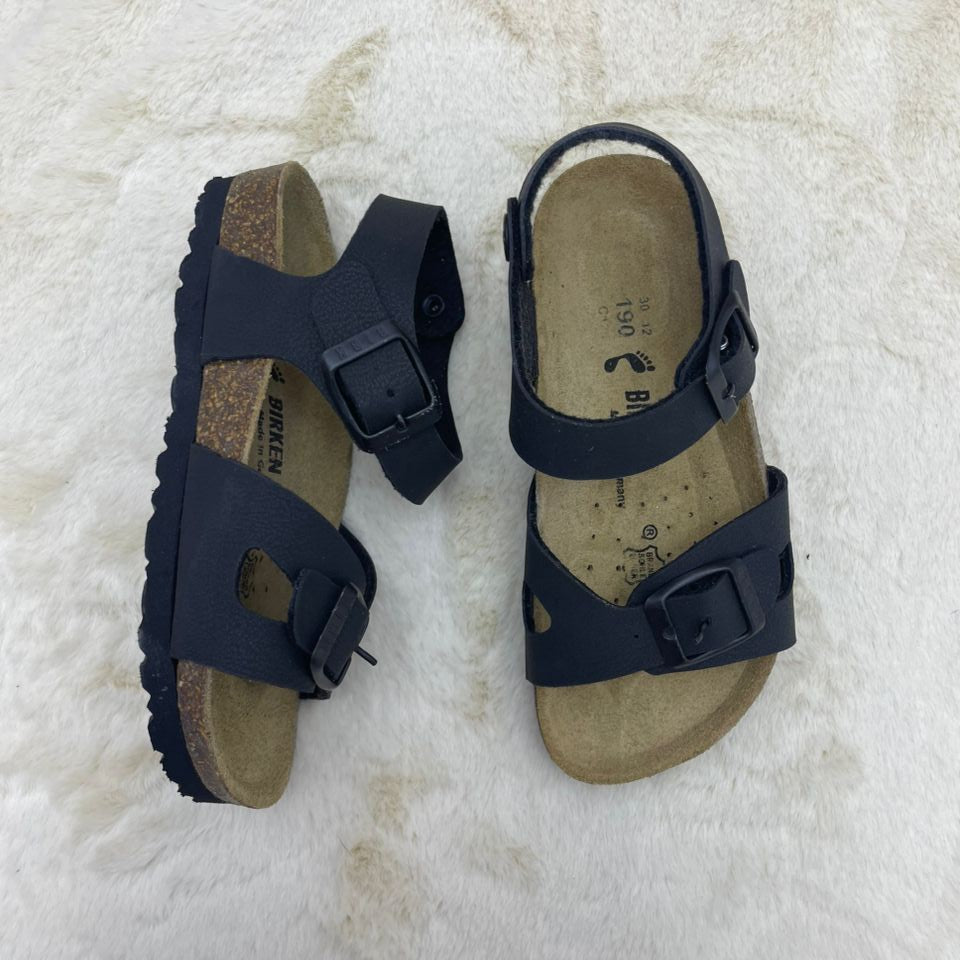 Rio — Sandales en nubuck noir pour enfant