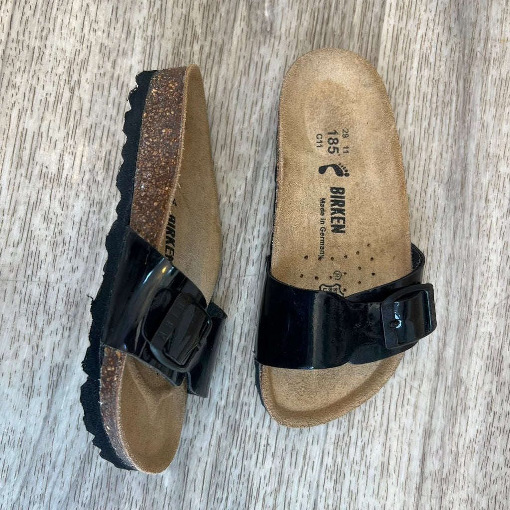 Sandales enfant noir vernis