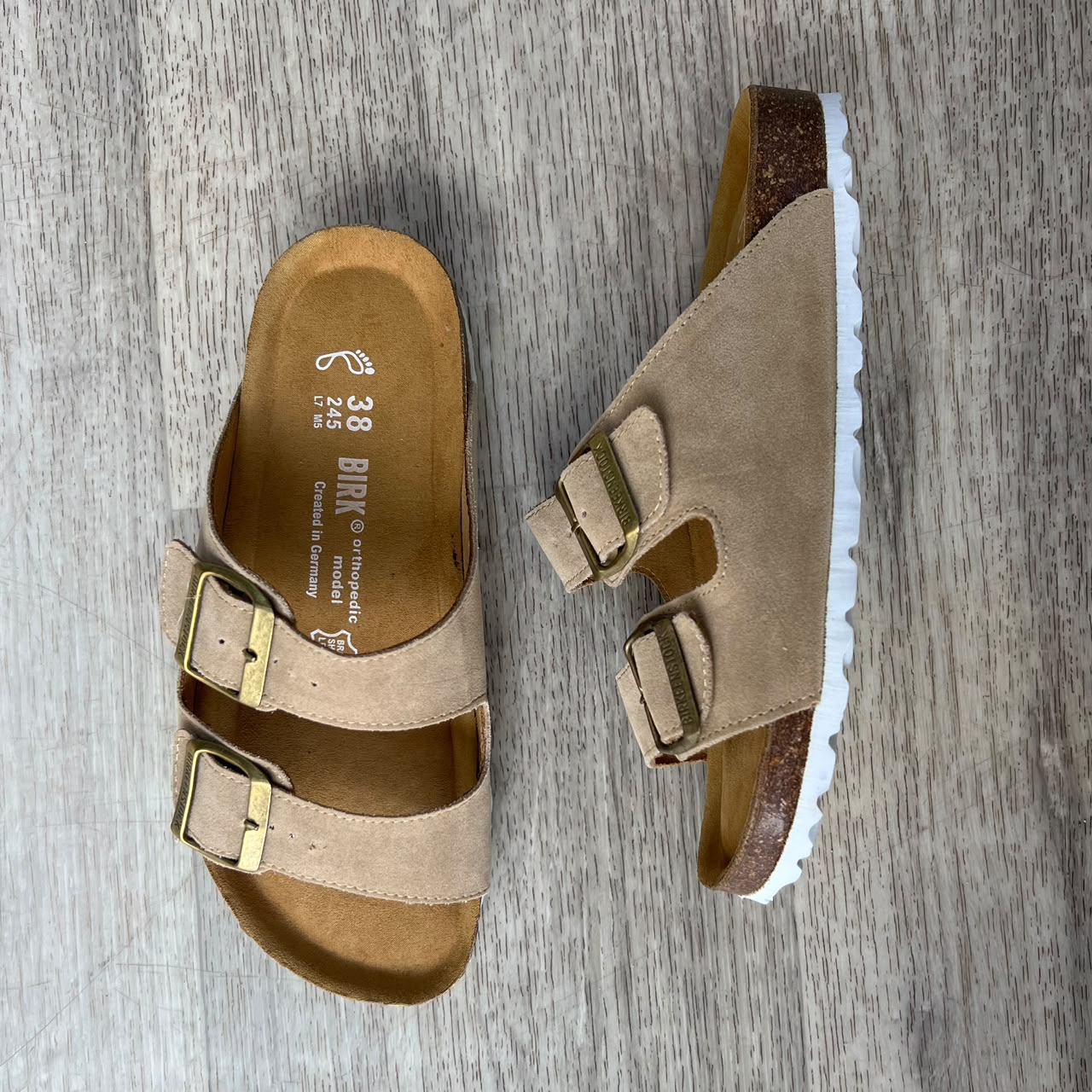 Sandales femme nubuck beige