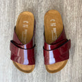 Sandales femme bordeaux vernis