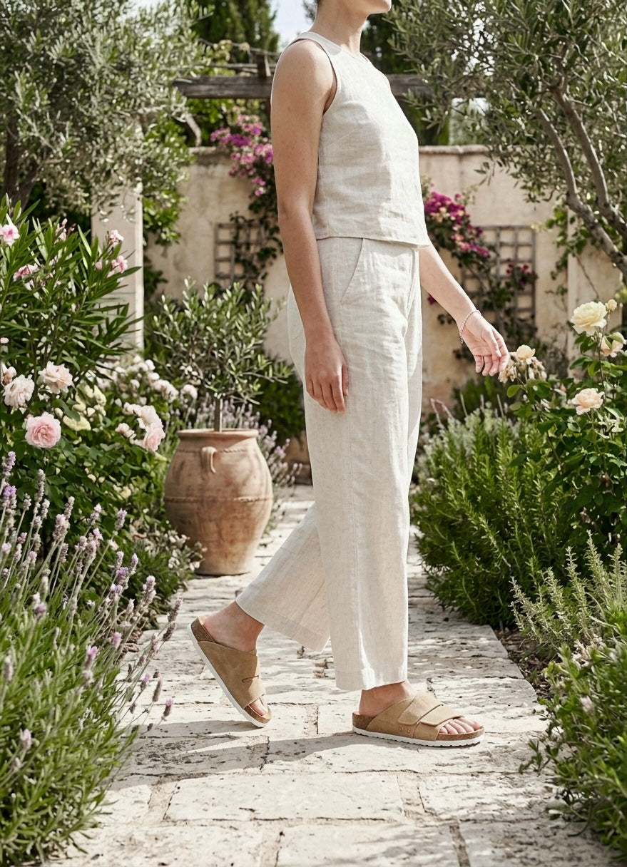 Sandales femme nubuck beige