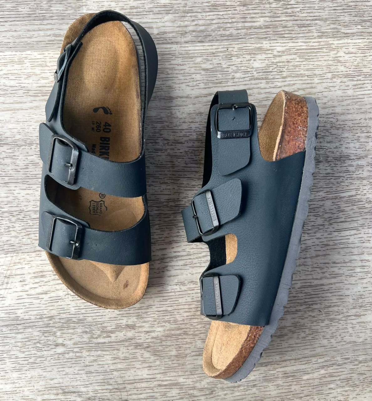 Milano — Sandale nubuck gris homme, détail