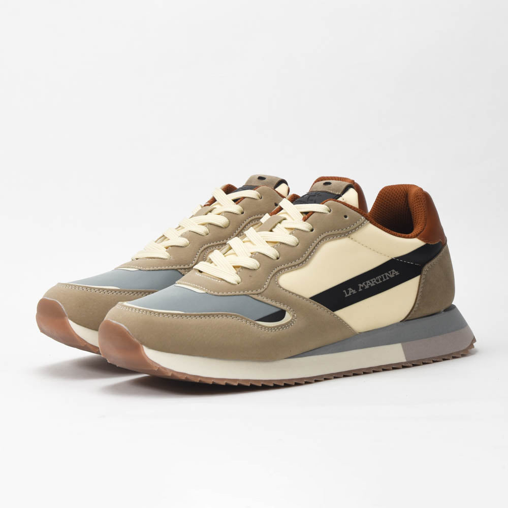 La Martina Low Sneakers Blue Leather LFM252-040-A70-AE