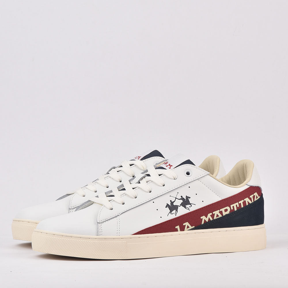 LA MARTINA SCARPA UOMO CALF - TAPE BIANCO - ROSSO LFM222-001-4130