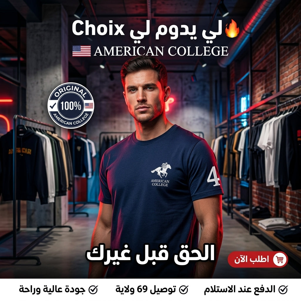 American College t-shirt pour Homme TS260104-NAVY