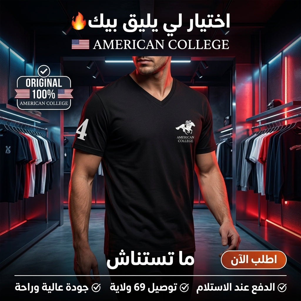 American College t-shirt pour Homme TS2061040-BLACK