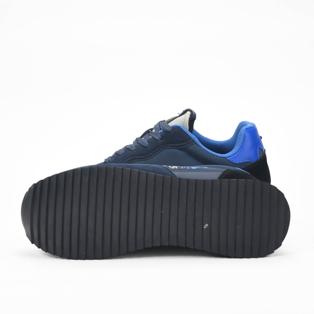 La Martina Low Sneakers Blue Leather LFM252.041.A70.A6