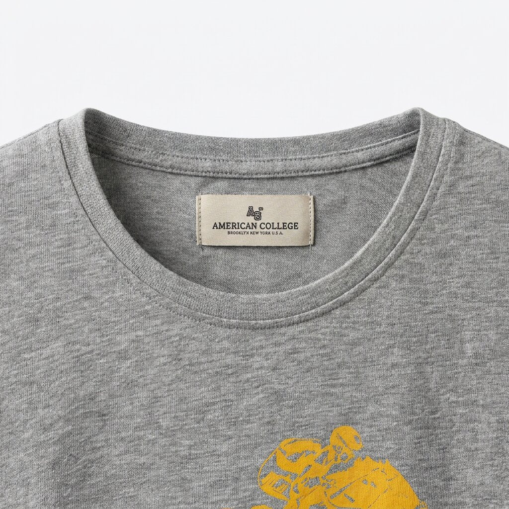 American College t-shirt pour Homme TS260103-GREY-YELLOW