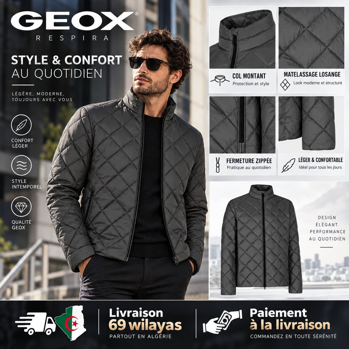 GEOX M4525AT2449-F1436 — veste homme — vue 5