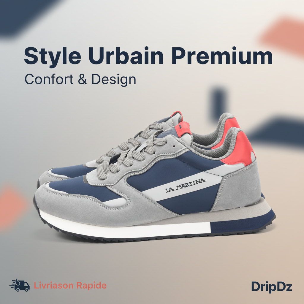 La Martina Low Top Leather Sneakers Grey LFM252.040.A70.BG