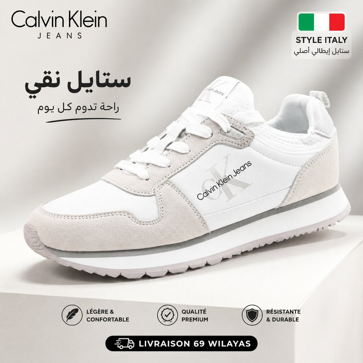 Calvin Klein Chaussure Homme YM0YM00742-WHITE