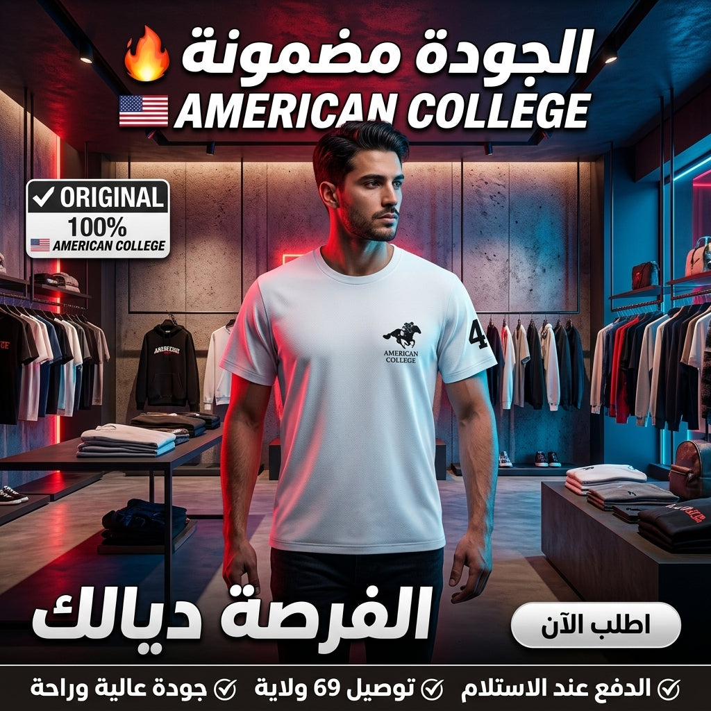 American College t-shirt pour Homme TS260104-WHITE