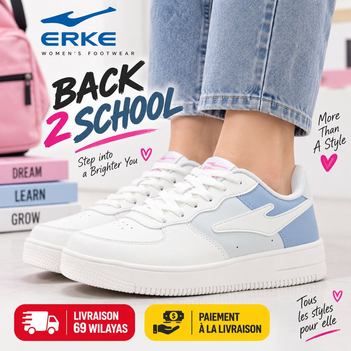 ERKE Grise — baskets femme