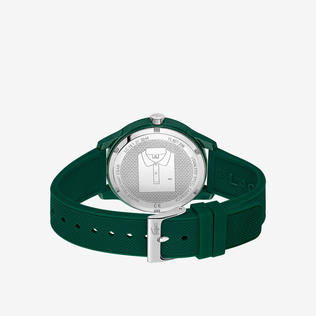 Montre Lacoste.12.12 Holiday à 3 aiguilles - Modèle blanc avec bracelet vert en silicone