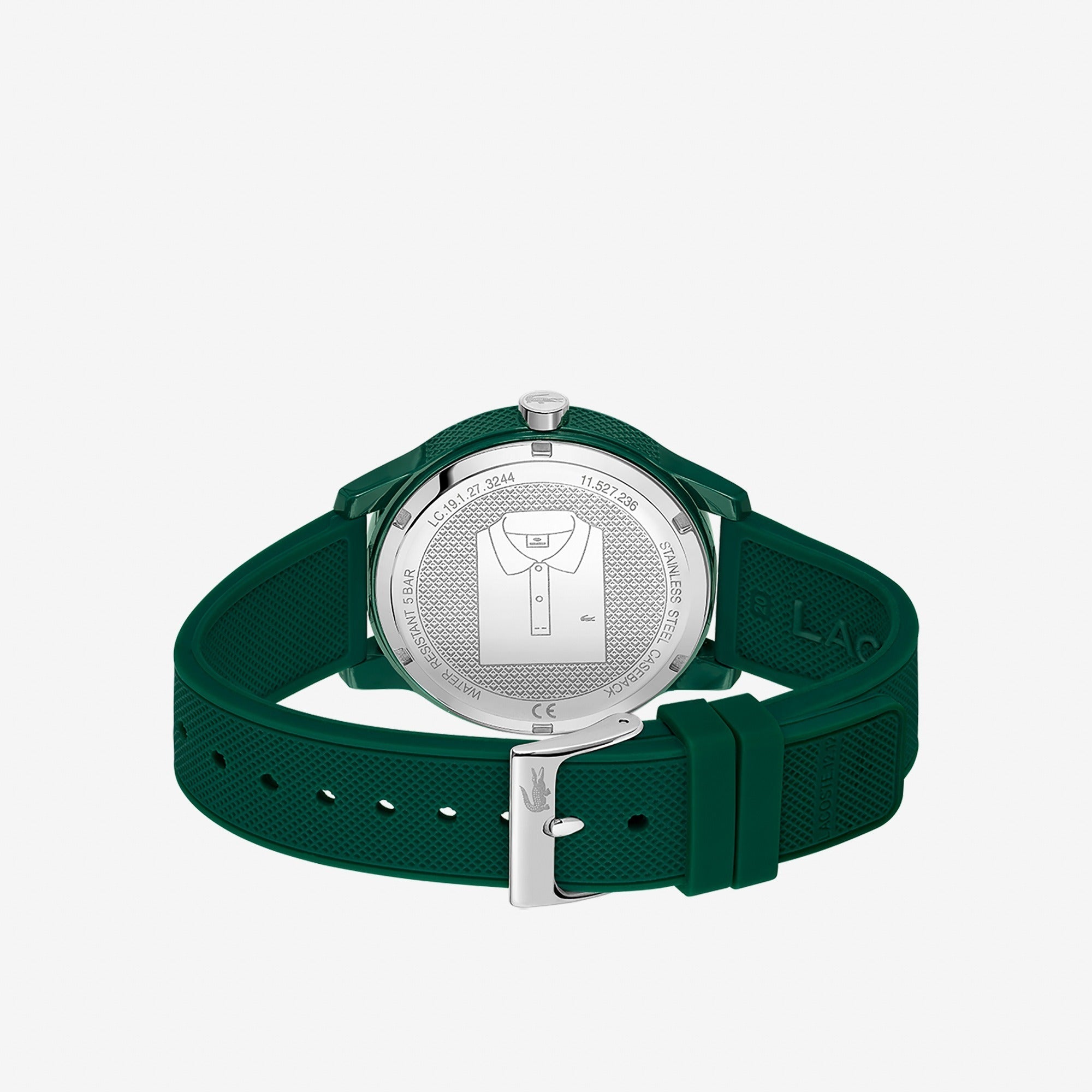 Montre Lacoste.12.12 Holiday à 3 aiguilles - Modèle blanc avec bracelet vert en silicone \ 2011135
