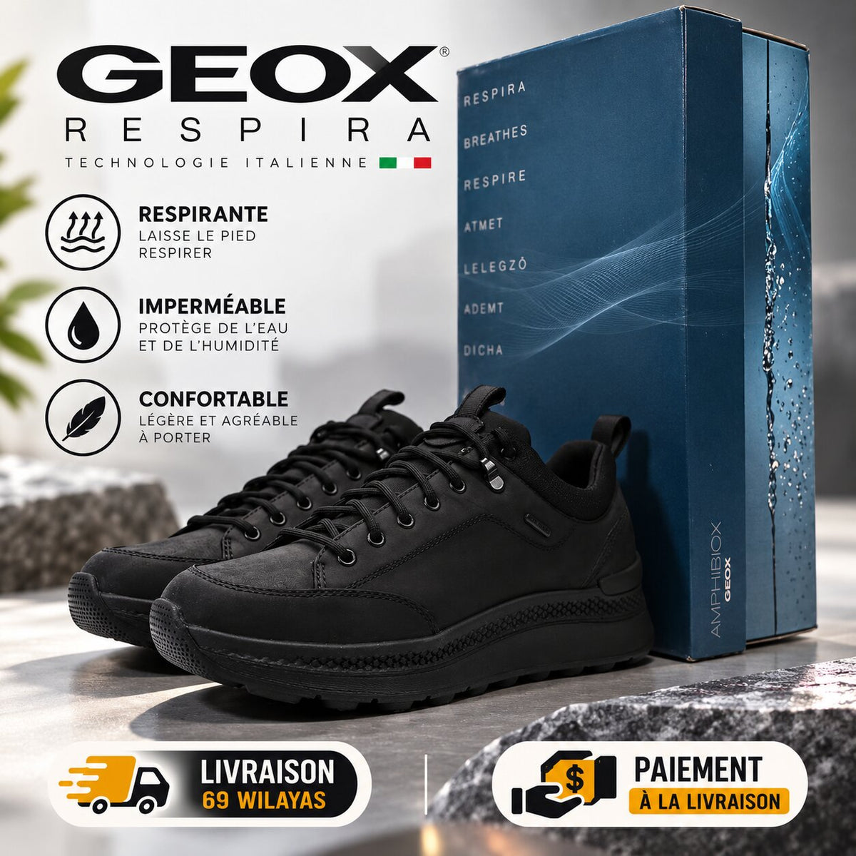 GEOX U46HMB0FFEK-C9999 — baskets homme