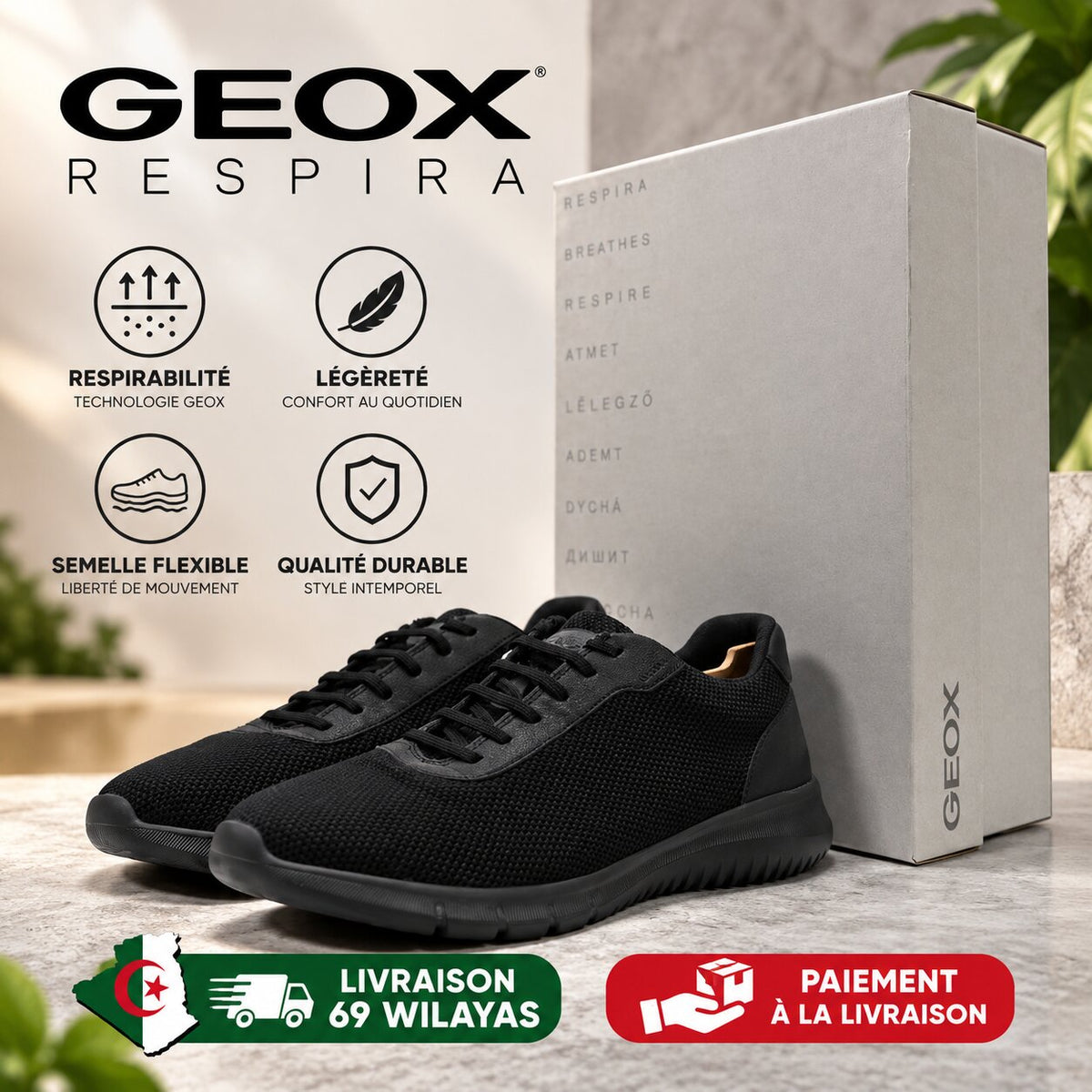 GEOX U45BVB014EK-C9999 — baskets homme