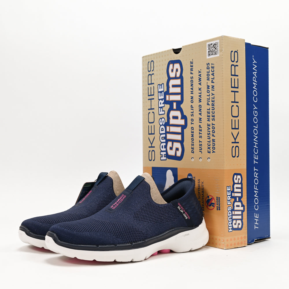 Skechers GO WALK 6 Fabulous View — baskets femme marine profil intérieur