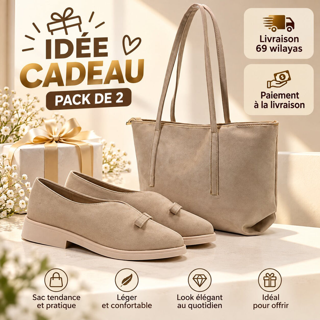 Pack Cadeau Femme Chaussures + Sac Nude CAD03