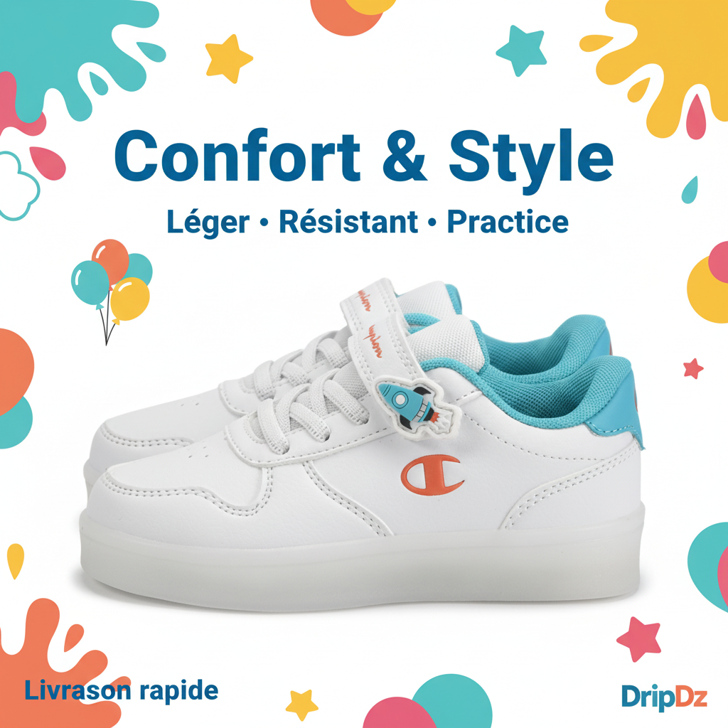 Champion — Chaussures enfant blanches running