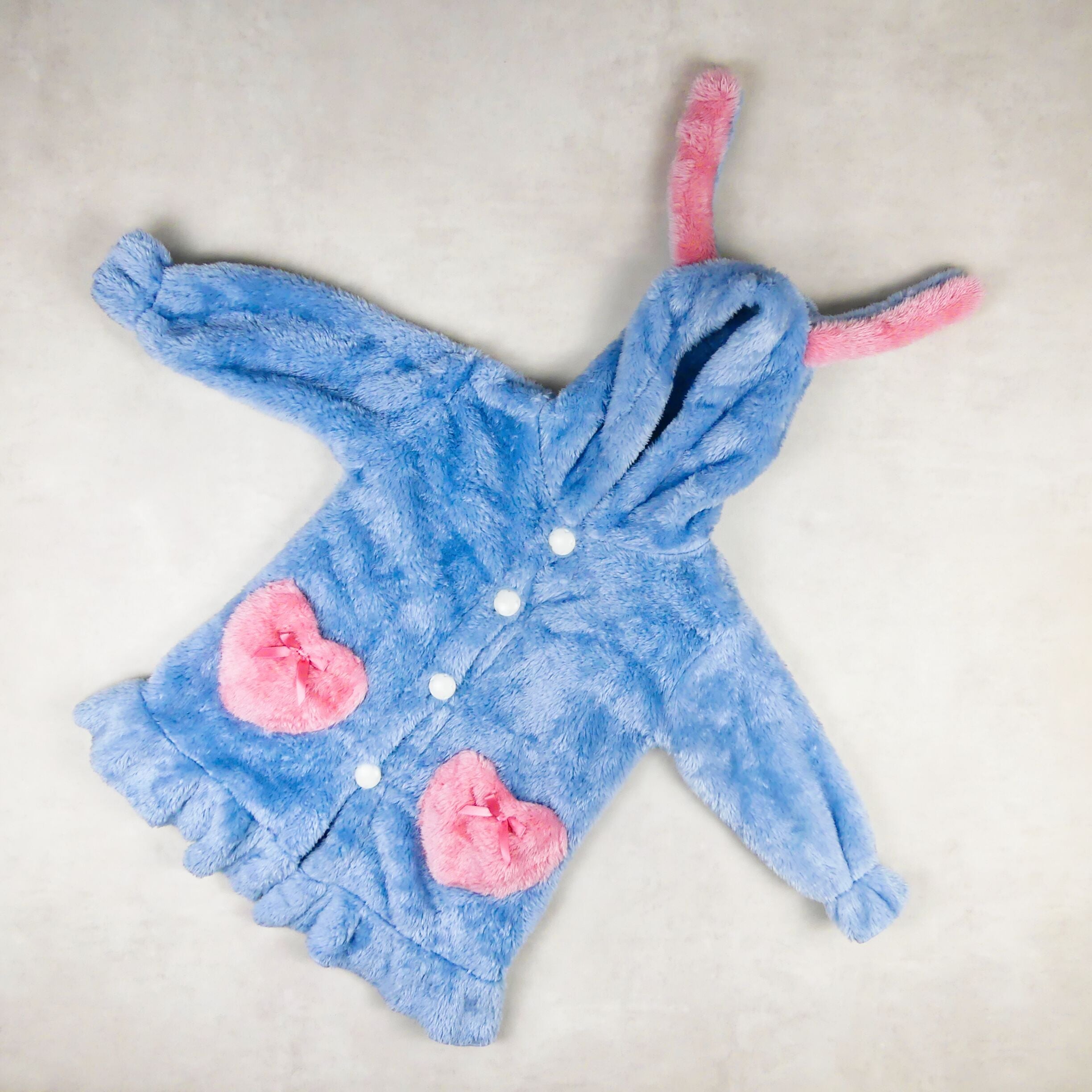 robe de nuit fourrure bleu -lapin-