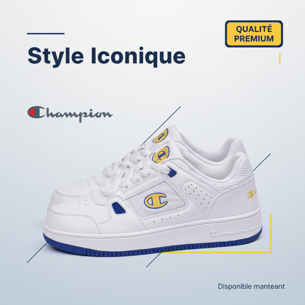 Champion — Baskets homme blanches