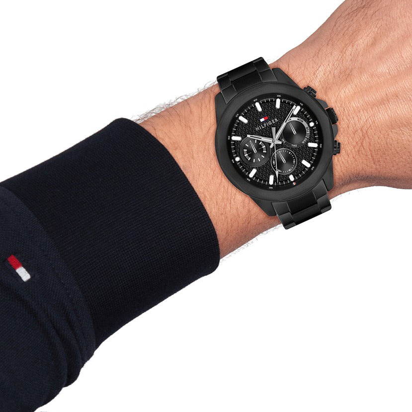 Montre Tommy Hilfiger Lars Black Stainless Steel Geometric Dial 1710653