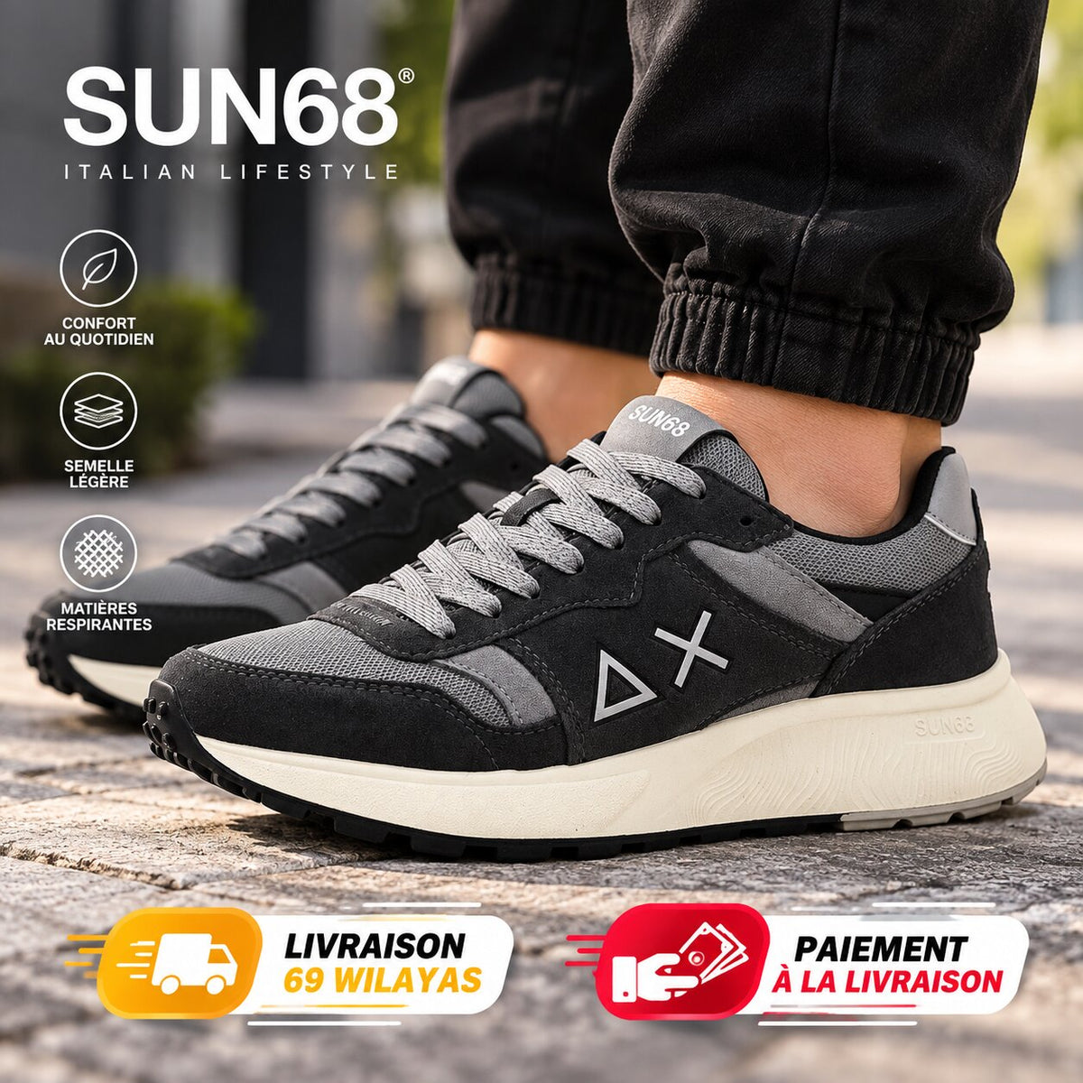 SUN68 Z45125-47 — baskets homme